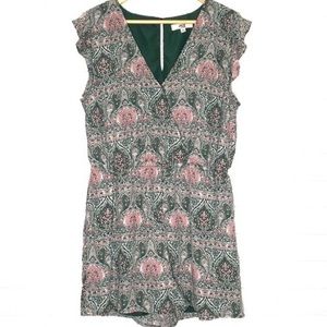 Jack by BB Dakota green pink paisley print romper